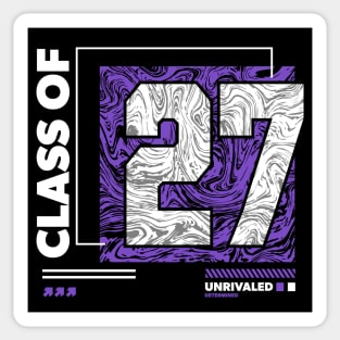 Class of 2027 Urban Streetwear // Graduation Class of '27 Purple Sticker